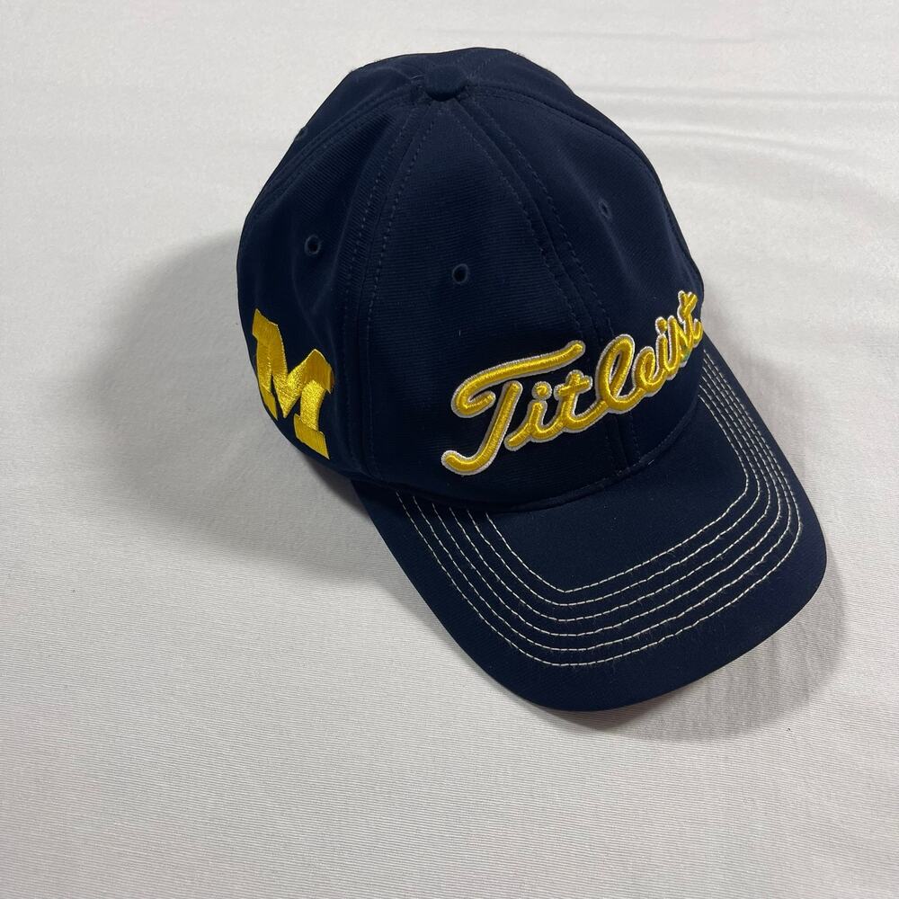 Titleist Michigan Wolverines Hat M/L Navy Gold ’47 Golf Cap TH5FCOL-MI